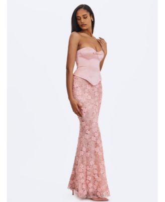  Uliya Strapless Mermaid Peplum Maxi Dress