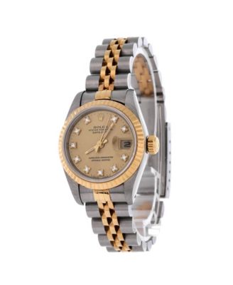  Oyster Perpetual Datejust Automatic Watch in Stainless Steel and Gold with Diamond Markers 26mm