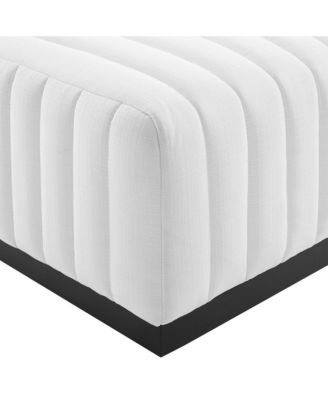 Conjure Channel Tufted Upholstered Fabric Ottoman
