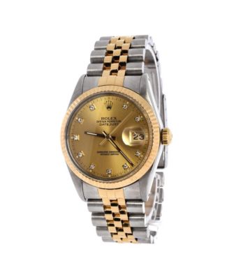  Oyster Perpetual Datejust Automatic Watch in Stainless Steel and Gold with Diamond Markers 36mm