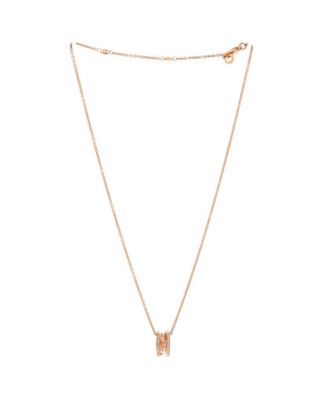  B.Zero1 Open Design Legend Zaha Hadid Pendant Necklace 18K Rose Gold with Diamonds, 17.75"
