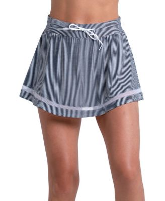 High Waist Seersucker Skirt