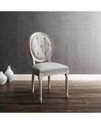 Arise Vintage-Like French Upholstered Fabric Dining Side Chair, Set of 2