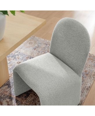 Junia Boucle Upholstered Arch Armless Dining Chair