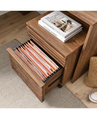 Render Wood Desk and File Cabinet, Set of 2