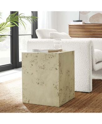 Cosmos 16" Square Burl Wood Side Table