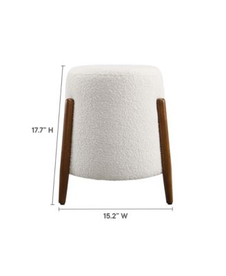 Riven Upholstered Boucle Fabric Ottoman