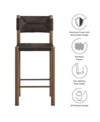 Parkland Outdoor Patio Rattan and Aluminum Counter Stools, Set of 2