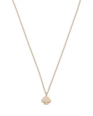 Everyday Spade Pav&eacute; Mini Pendant Necklace, 17"-20"