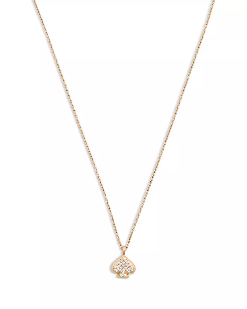 kate spade new york Everyday Spade Pave Mini Pendant Necklace, 17