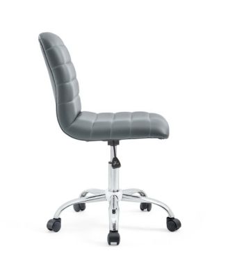  Ripple Armless Mid Back Vinyl Office Chair
