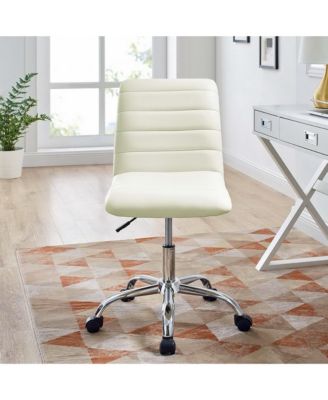  Ripple Armless Mid Back Vinyl Office Chair