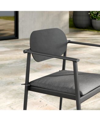 Aeris Stackable Outdoor Patio Aluminum Dining Armchair, Set of 2