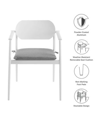 Aeris Stackable Outdoor Patio Aluminum Dining Armchair, Set of 2