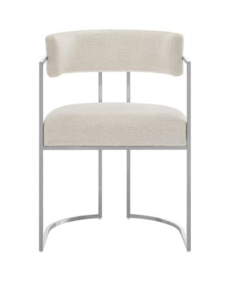 Huron Curved Back Fabric and Metal Dining Accent Chair