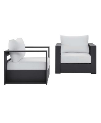  Tahoe Outdoor Patio Powder-Coated Aluminum Armchair, Set of 2