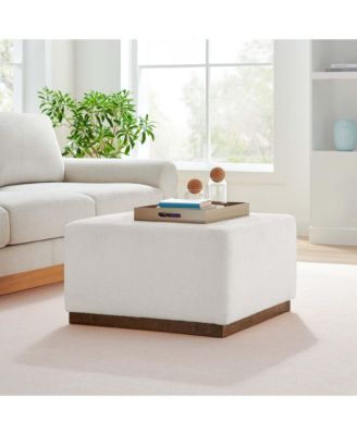  Tilden Large 28" Square Boucle Upholstered Ottoman