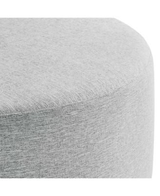 Callum Large 38" Round Woven Heathered Fabric Upholstered Ottoman