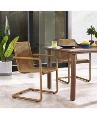 Abacus Outdoor Patio Wicker Dining Chairs, Set of 2