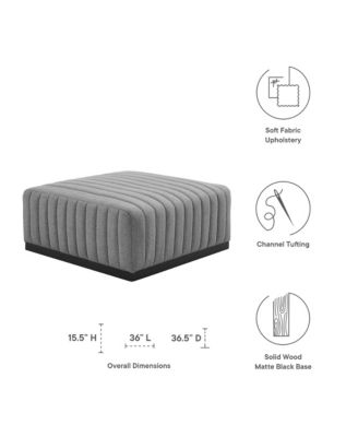 Conjure Channel Tufted Upholstered Fabric Ottoman
