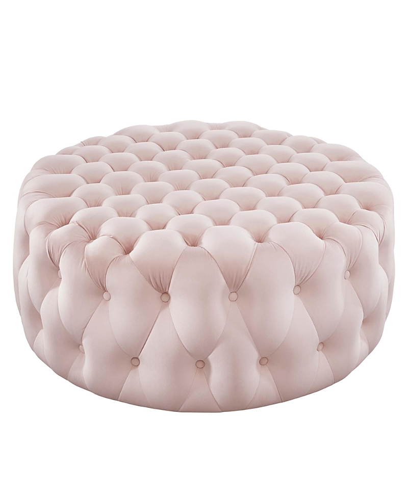 Modway Amour Tufted Button Large Round Performance Velvet Ottoman