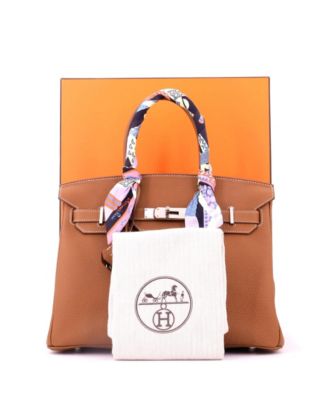 Birkin 30 Handbag Brown Togo with Palladium Hardware