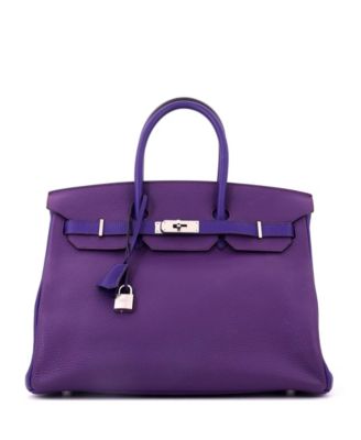 Birkin 35 Handbag Bicolor Clemence with Palladium Hardware