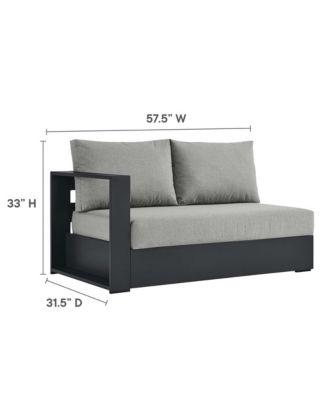 Tahoe Outdoor Patio Powder-Coated Aluminum Modular Left-Facing Loveseat