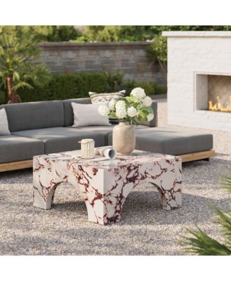 Valen Indoor - Outdoor Patio Arched Concrete Coffee Table