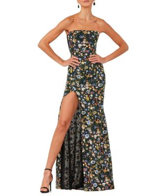 Ophelia Strapless Floral Sequin Gown