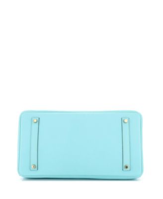 Birkin 35 Handbag Blue Epsom with Gold Hardware