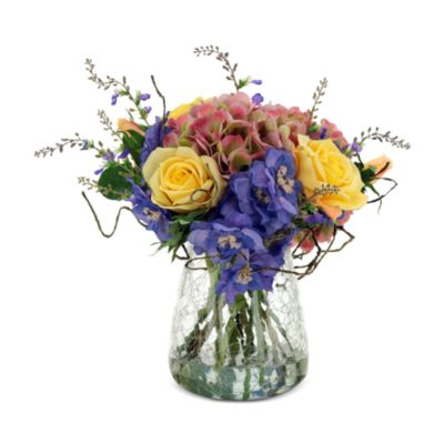 European Hand Tied Crackle Vase Floral Arrangement