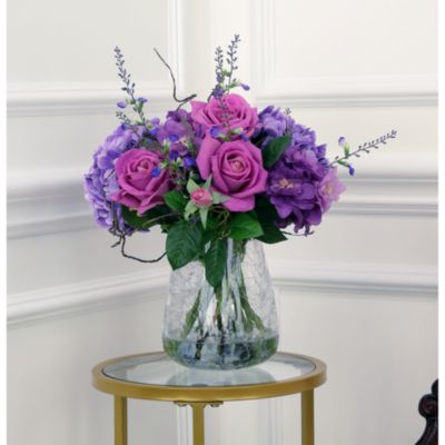 European Hand Tied Crackle Vase Floral Arrangement