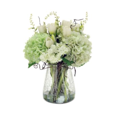 European Hand Tie Crackle Vase Floral Arrangement