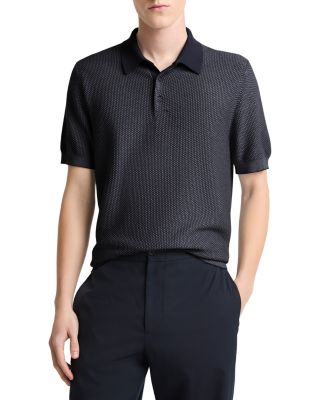 Vince Geo Jacquard Short Sleeve Polo Shirt