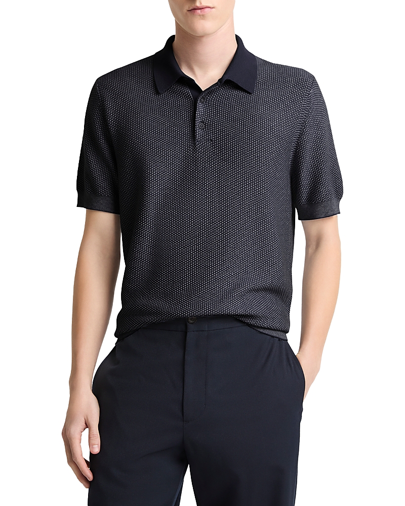 Vince Geo Jacquard Short Sleeve Polo Shirt