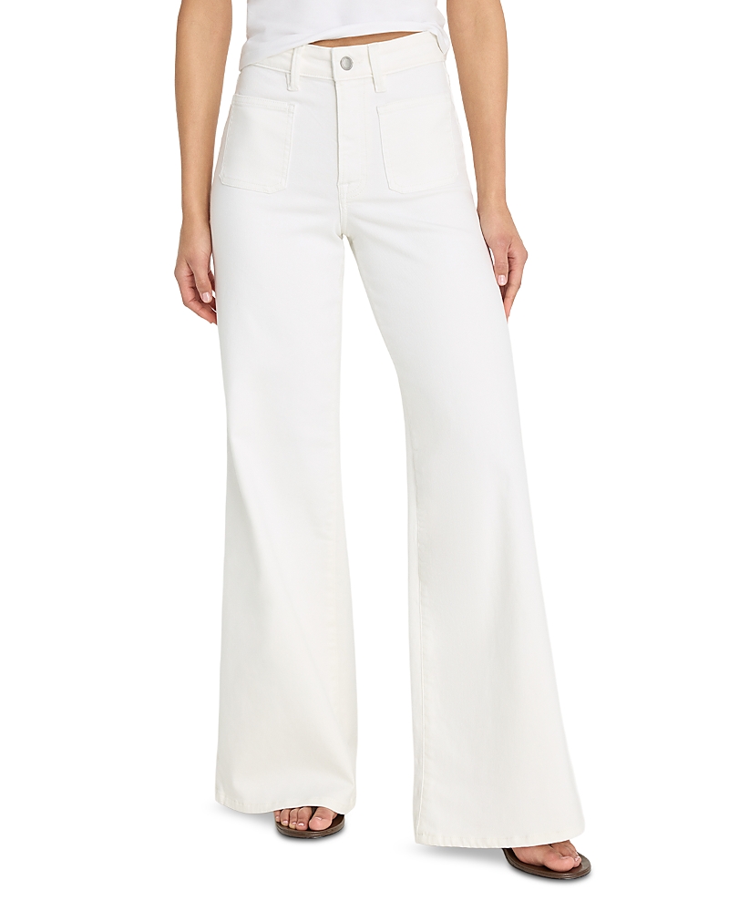 Good American Good Waist High Rise Palazzo Jeans in White001