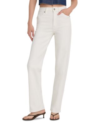 Good High Rise True Straight Jeans in White001
