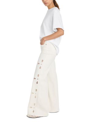 Good Waist High Rise Palazzo Jeans in White
