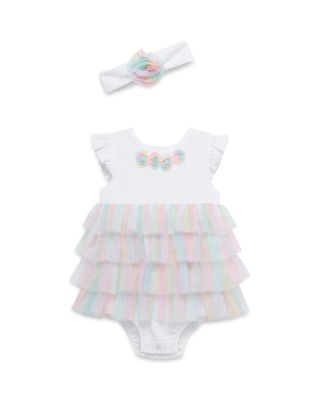 Girls' Rainbow Popover Bodysuit & Headband Set - Baby