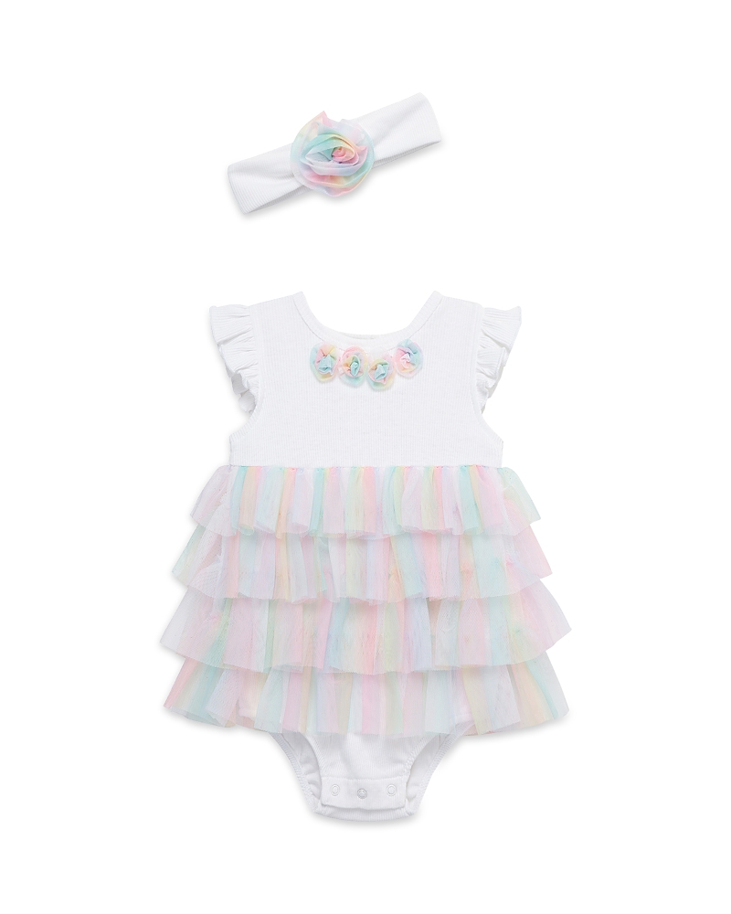 Little Me Girls' Rainbow Popover Bodysuit & Headband Set - Baby