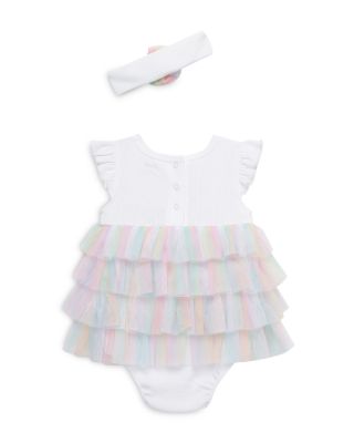 Girls' Rainbow Popover Bodysuit & Headband Set - Baby