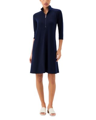 Quarter Zip Mock Neck Dress