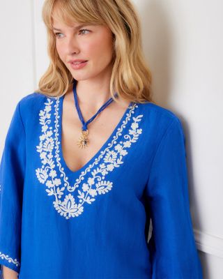 Bracelet Sleeve Embroidered Asymmetric Top