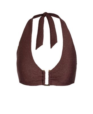 Shana U-Bar Metallic Halter Bikini Top