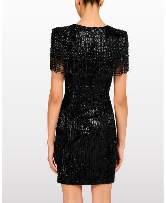 Swish Sequin-Embellished Beaded Mini Dress