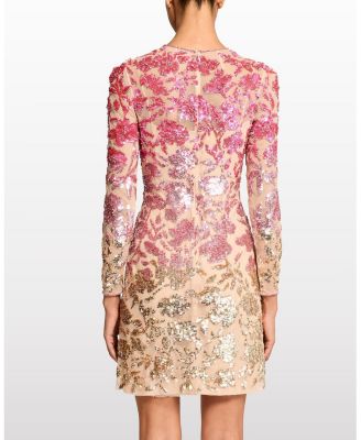 Jazz Sequin-Embellished Floral-Pattern Mini Dress
