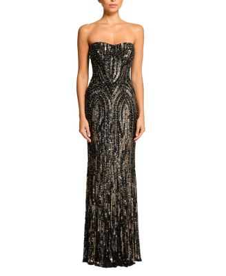  Euphoria Sequin-Embellished Strapless Dress