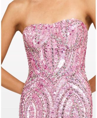  Euphoria Sequin-Embellished Strapless Dress