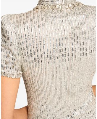 Kitty Crystal-Embellished Turtleneck Mini Dress
